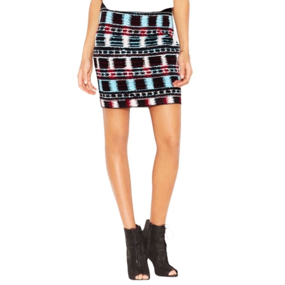 RACHEL by Rachel Roy Knit Bohemian Stretch Mini Skirt